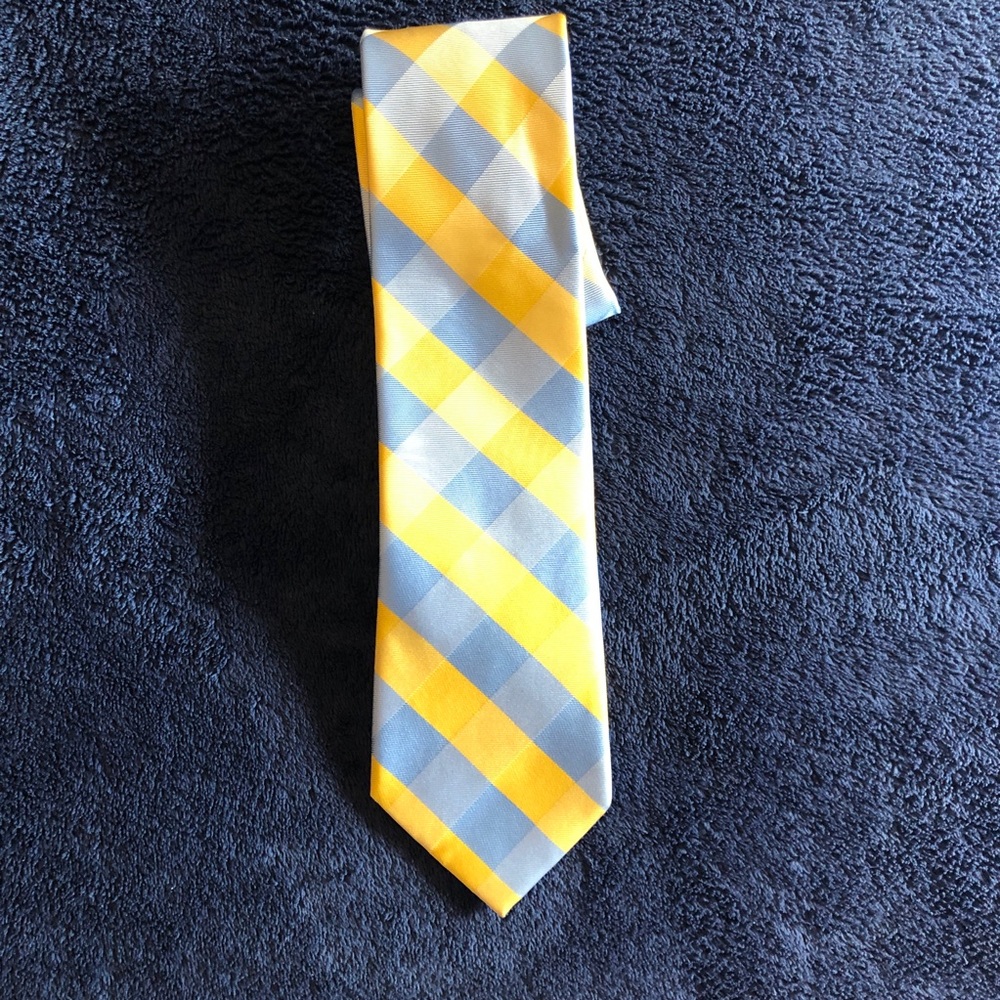 Nautica yellow and Blue Check tie